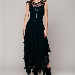 Brand new free people black lace maxi dress xs